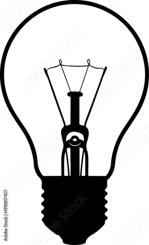 light bulb silhouette vector illustration