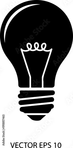 light bulb silhouette vector illustration