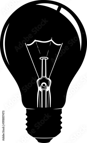 light bulb silhouette vector illustration
