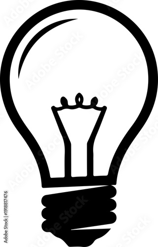 light bulb silhouette vector illustration