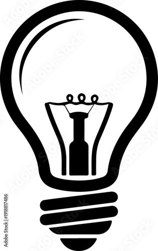 light bulb silhouette vector illustration