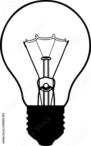 light bulb silhouette vector illustration