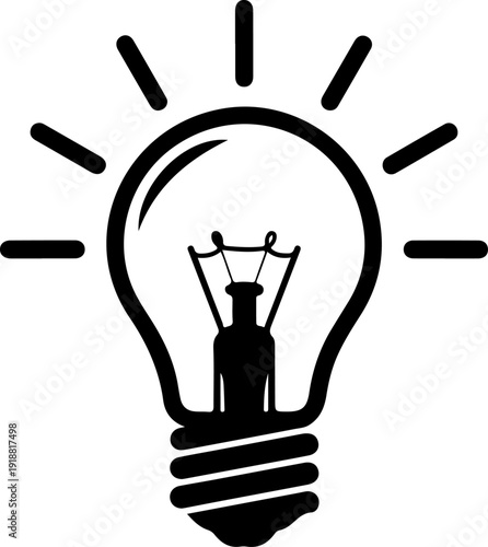 light bulb silhouette vector illustration