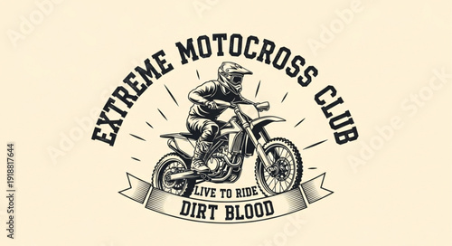 Motocross Rider Dirt Bike Racing Logo.