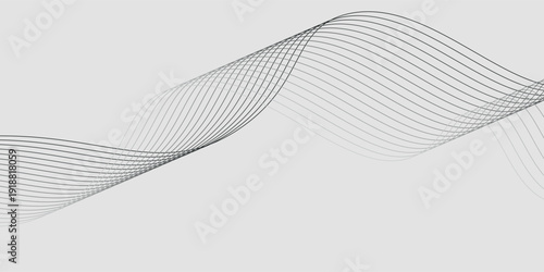 Abstract vector background with black wavy lines. modern design wave eps10