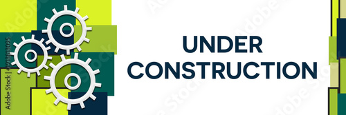 Under Construction Green Turquoise Blue Grid Left Symbol 