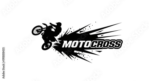 Motocross Rider Logo Design Element.