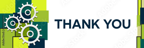 Thank You Green Turquoise Blue Grid Left Symbol 