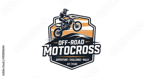 Motocross Rider Off Road Racing Logo.