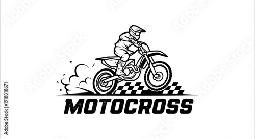 Motocross Rider on Dirt Bike.