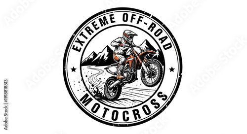 Motocross Rider Extreme Off Road Logo.