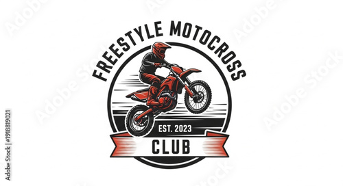Motocross Rider Freestyle Club Logo Design.