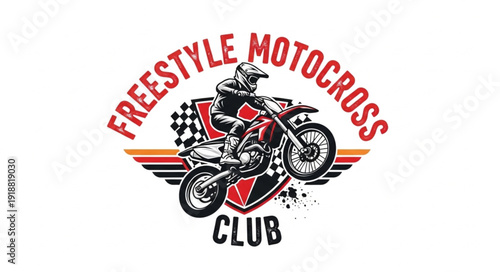 Motocross Rider Freestyle Club Logo Design.