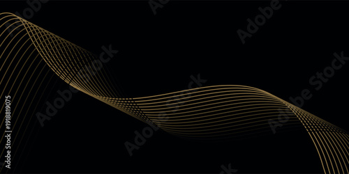 Abstract background with waves for banner. Web banner size. Vector background with lines.