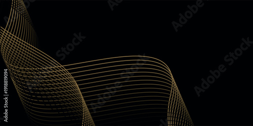 Abstract background with waves for banner. Web banner size. Vector background with lines.