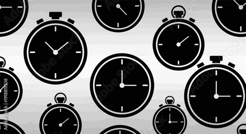 black stopwatch icons on gray background