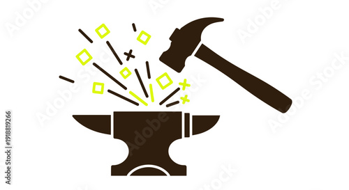 blacksmith hammer anvil sparks