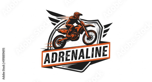 Motocross Rider Logo Design Adrenaline.