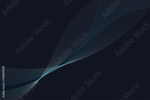 ダーク背景の流線メッシュカーブ 斜めラインデザイン（抽象）