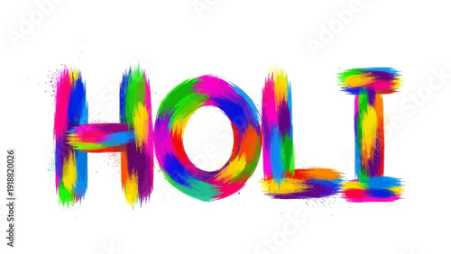 Vibrant Holi celebration illustration showcasing colorful powders and joyful atmosphere captured from a front viewpoint, referencing image (286).ai