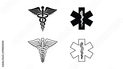 Medical cross icons set flat design vector illustration - Line and glyph icon set - Stickers and Clipart - PNG and SVG Icon collection - Lineal icons - Editable icon