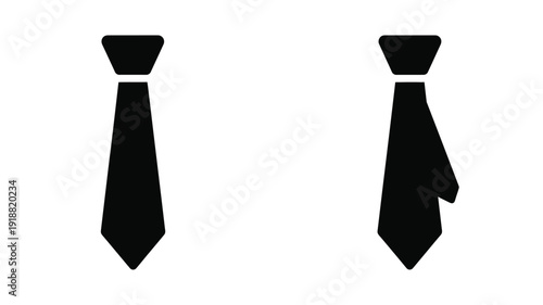 Two black ties displayed against a white background silhouette