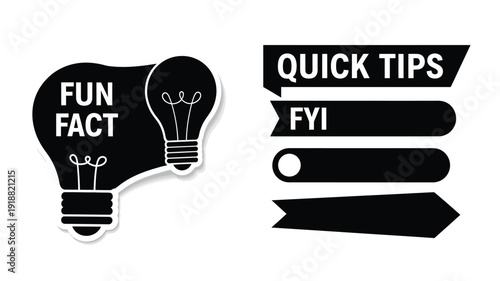Black speech bubble with lightbulb and text a bold silhouette