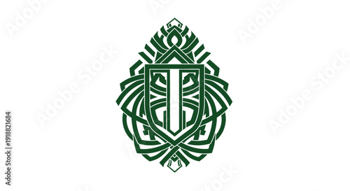 celtic knot letter t green logo