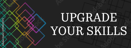 Upgrade Your Skills Colorful Lines Squares Left Text Horizontal 