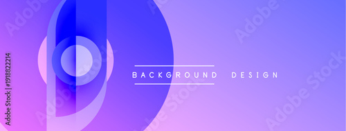 Abstract gradient background. Purple, blue hues blend smoothly. Minimalist design with circular shapes, text overlay present. Modern aesthetic.