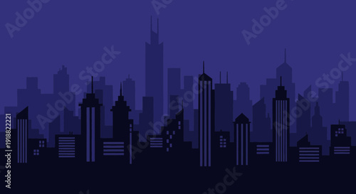 city skyline at night, urban landscape