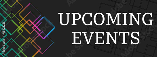 Upcoming Events Colorful Lines Squares Left Text Horizontal 