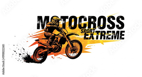 Motocross Rider on Dirt Bike.