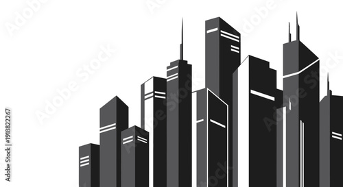 city skyline, modern skyscrapers
