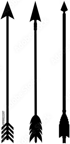 Archery Arrows Silhouette Vector Set