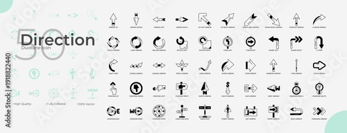 Direction Duotone Editable Icons set