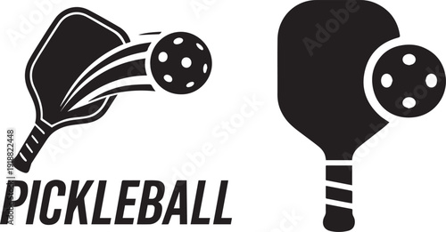 Pickleball rackets and balls illustration