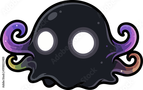 Abstract Dark Fantasy Character with Vibrant Tentacles