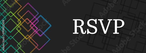 RSVP Colorful Lines Squares Left Text Horizontal 