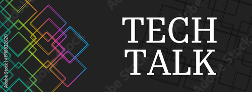 Tech Talk Colorful Lines Squares Left Text Horizontal 