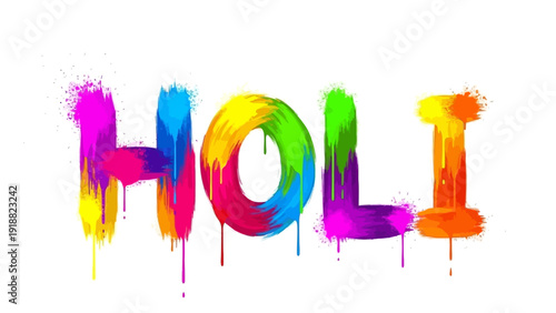 Vibrant Holi celebration with colorful powder illustration