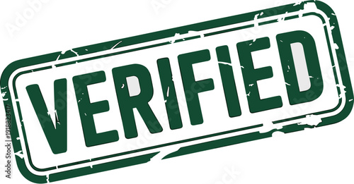 Authenticated and Validated Stamp: Green Verified Seal for Documents, Certifications, and Approvals to Guarantee Quality and Reliability with a Distressed Effect