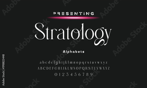 Lettering Minimalist Fashion. Elegant alphabet letters serif font and number. Typography fonts regular uppercase, lowercase.