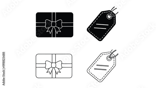 Gift and car key icons flat design vector illustration - Line and glyph icon set - Stickers and Clipart - PNG and SVG Icon collection - Lineal icons - Editable icon