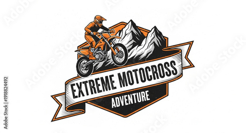 Motocross Rider Riding Dirt Bike.