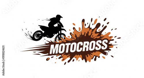 Motocross Rider Silhouette Racing Graphic.