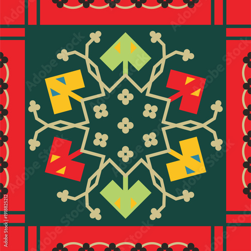 Traditional Slavic, Bulgarian decorative embroidery vector pattern. Seamless ornamental motifs for folklore costume, clothing, textile, damask, craft knitting, sewing. Balkan cultural heritage.