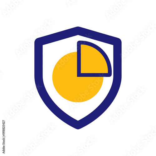 Shield Icon with Yellow Circle Emblem.