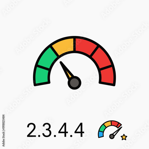 Software Version Meter Gauge Indicator Icon.