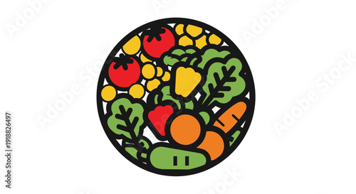 colorful vegetable salad icon
